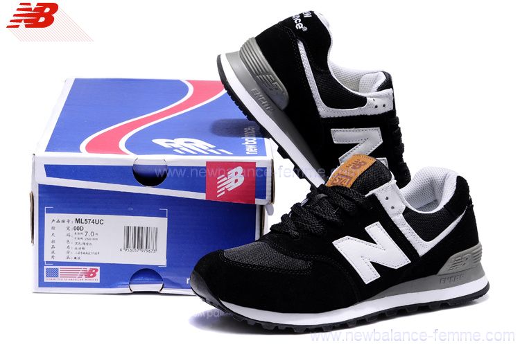 femme new balance ml 574 uco noir blanc femme